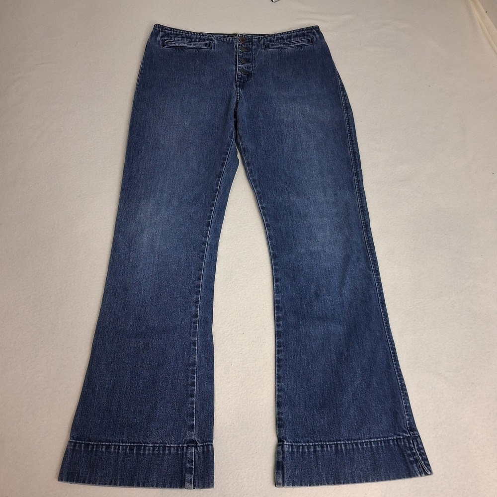 Abercrombie & Fitch Vintage Flare Jeans Womens 8 Medium Wash Button Fly USA Made